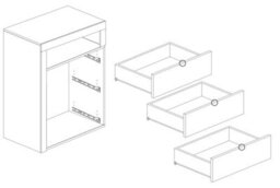 FurniComp LTD Furnicomp Lorenzo 3 Drawer White Gloss And Cadiz Oak Small Chest Of Drawers - thumbnail 4
