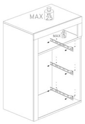 FurniComp LTD Furnicomp Lorenzo 3 Drawer White Gloss And Cadiz Oak Small Chest Of Drawers - thumbnail 5