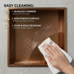 ARKO BATHROOM Arko Stainless Steel Shower Niche Wall Insert, Bathroom Shower Storage Shelf, Bronze - thumbnail 3