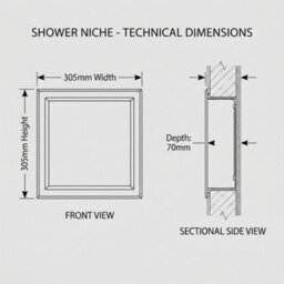 ARKO BATHROOM Arko Stainless Steel Shower Niche Wall Insert, Bathroom Shower Storage Shelf, Bronze - thumbnail 9