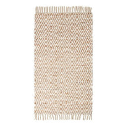 Homescapes Sierra Neutral Diamond Pattern Hemp Chindi Rug, 120 X 170 Cm - thumbnail 2