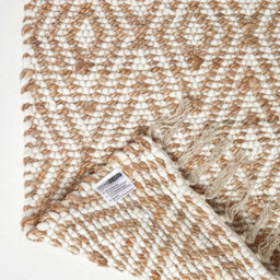 Homescapes Sierra Neutral Diamond Pattern Hemp Chindi Rug, 120 X 170 Cm - thumbnail 5