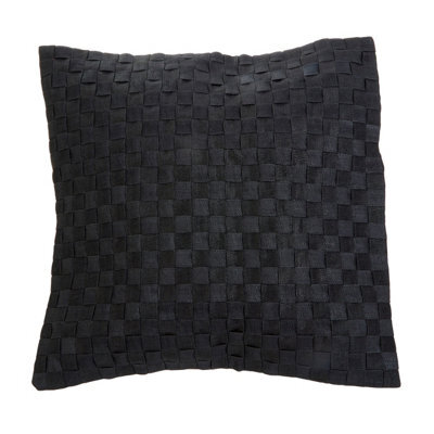 Orsina Dark Grey Weave Cushion Cover, Throw Pillow Case For Sofa & Bed, Machine Washable Cushion Cover, Grey Accent