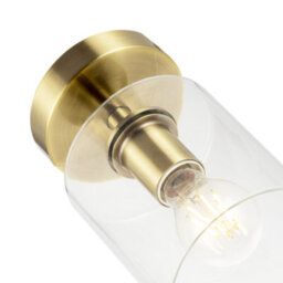 Happy Homewares Antique Brass Compact Ceiling Light Fitting With Clear Glass Shade - thumbnail 8