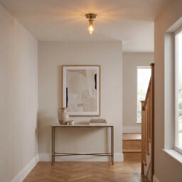 Happy Homewares Antique Brass Compact Ceiling Light Fitting With Clear Glass Shade - thumbnail 6