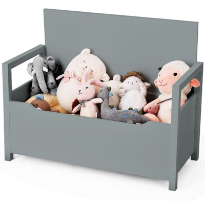 Gainoom 2 In 1 Wooden Home Shoe Changing Bench Grey Shoe Storage Cabinet Organizer Padded Seat - image 1