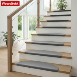 Floordirekt Vienna Self Adhesive Soft High Pile Stair Tread Mat For Indoor Stairs Semicircular Silver Grey 23.5 X 65 Cm - thumbnail 6