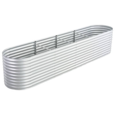 Berkfield Garden Raised Bed 400X80X81 Cm Galvanised Steel Silver - image 1