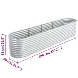 Berkfield Garden Raised Bed 400X80X81 Cm Galvanised Steel Silver - thumbnail 8