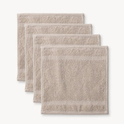 Bellissimo Home Beige Cotton Washcloth 4 Pack. Heavyweight Turkish Cotton Face Cloths - thumbnail 2