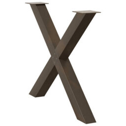 Berkfield Dining Table Legs X-Shaped 3 Pcs Natural Steel 90X(72-73) Cm Steel - thumbnail 4