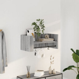 Berkfield Wall Shelf Grey Sonoma 70.5X35X30.5 Cm Engineered Wood - thumbnail 1