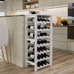 Urbn-Living Urbnliving 108Cm Height 7-Tier White Wine Rack Freestanding Holds 28 Bottles Home Bar Stand - thumbnail 2