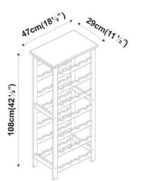 Urbn-Living Urbnliving 108Cm Height 7-Tier White Wine Rack Freestanding Holds 28 Bottles Home Bar Stand - thumbnail 4