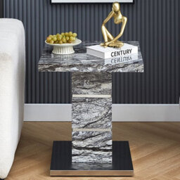 Furniture in Fashion Parini High Gloss Lamp Table In Melange Marble Effect - thumbnail 2