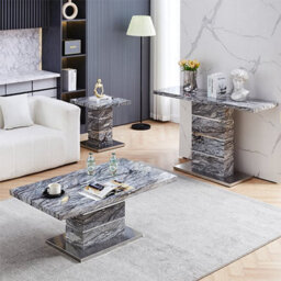 Furniture in Fashion Parini High Gloss Lamp Table In Melange Marble Effect - thumbnail 9