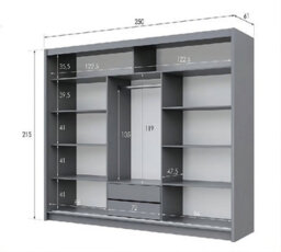 Arte Aruba 2 250Cm Sliding Door Wardrobe In Sand Beige - Warmth And Practical Storage Combined - thumbnail 3