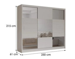 Arte Aruba 2 250Cm Sliding Door Wardrobe In Sand Beige - Warmth And Practical Storage Combined - thumbnail 4