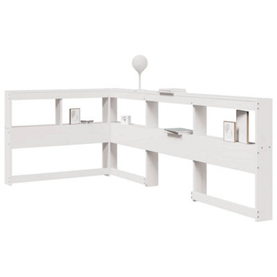 Berkfield Bookcase Headboard L-Shaped White 90 Cm Solid Wood Pine - image 1