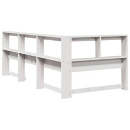 Berkfield Bookcase Headboard L-Shaped White 90 Cm Solid Wood Pine - thumbnail 6