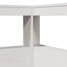 Berkfield Bookcase Headboard L-Shaped White 90 Cm Solid Wood Pine - thumbnail 7