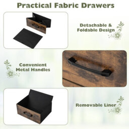 Gainoom 4-Drawer Storage Cabinet Vertical Storage Dresser Detachable Foldable Fabric Drawers 2 Anti-Tipping Kits - thumbnail 5