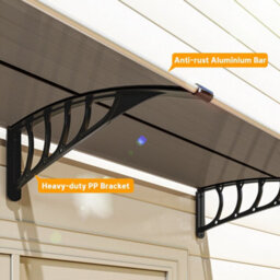 Outsunny Door Canopy Outdoor Awning Rain Shelter For Window Porch, Brown - thumbnail 8