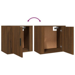Berkfield Wall-Mounted Bedside Cabinet Brown Oak 50X30X47 Cm - thumbnail 8