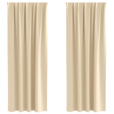 Berkfield Modern Curtains With Curtains 2 Pcs Cream 260 X 140 Cm Polyester - image 1