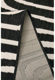 Melrose County Zebra Black Design Flatweave Indoor Outdoor Runner Area Rug 10mm Pile Height - 67/300Cm - thumbnail 4