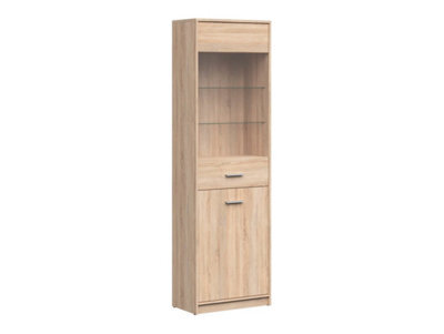 Arte Nepo Plus 60 Cm 2 Door Display Cabinet With Glass Front Oak Sonoma - image 1