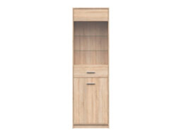 Arte Nepo Plus 60 Cm 2 Door Display Cabinet With Glass Front Oak Sonoma - thumbnail 2