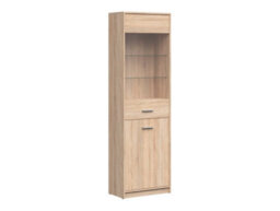 Arte Nepo Plus 60 Cm 2 Door Display Cabinet With Glass Front Oak Sonoma - thumbnail 1