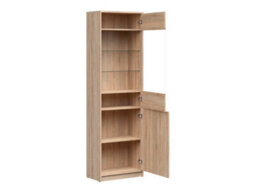Arte Nepo Plus 60 Cm 2 Door Display Cabinet With Glass Front Oak Sonoma - thumbnail 4