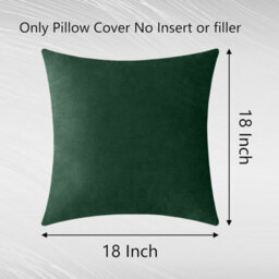 Ameha Dark Green Plain Velvet Cushion Covers, 18X18 Inch, Pack Of 4, Breathable & Hypoallergenic With Hidden Zip Closure - thumbnail 6