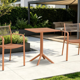 Core Products Square Plastic Garden Bistro Table, Terracotta - thumbnail 3
