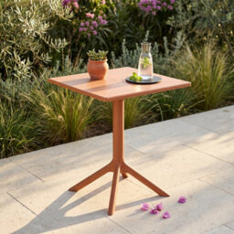Core Products Square Plastic Garden Bistro Table, Terracotta - thumbnail 2