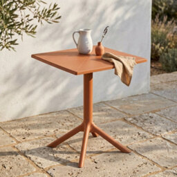 Core Products Square Plastic Garden Bistro Table, Terracotta