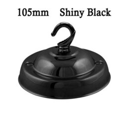 Modern Shiny Black Ceiling Rose 105mm With Hook Heavy Duty Decorative Light Pendant Canopy For Ceiling Lights Lamps Chandeliers