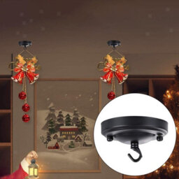 Modern Shiny Black Ceiling Rose 105mm With Hook Heavy Duty Decorative Light Pendant Canopy For Ceiling Lights Lamps Chandeliers - thumbnail 4