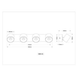 Luminosa Lighting Luminosa Rae Ceiling Spotlight Bar Matt Sand 4X Led 3000K - thumbnail 7