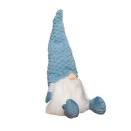 Samuel Alexander 53Cm Blue Sitting Christmas Gonk Decoration With Knitted Hat And Dangly Legs - thumbnail 8