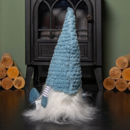 Samuel Alexander 53Cm Blue Sitting Christmas Gonk Decoration With Knitted Hat And Dangly Legs - thumbnail 7