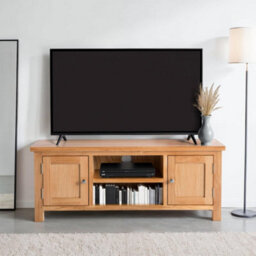 London Oak 120Cm Large Tv Unit - Fully Assembled By Roseland Furniture - thumbnail 2