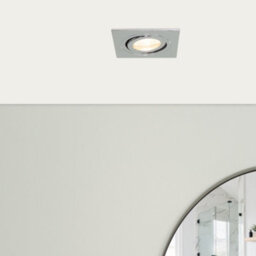 Litecraft Pack Of 2 Chrome Modern Ip65 Square Tiltable Bathroom Downlights - thumbnail 1