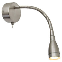 Long Life Lamps Company Led Bedside Reading Wall Light Switched Flexible Arm Headboard Light H3049 Warm White - thumbnail 3