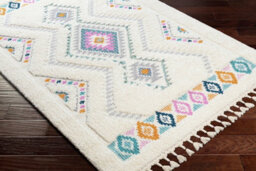 Livabliss Lofty-Shaggy Ivory Orange Blue Vintage Boho Plush Soft Pile Fringe Living Bedroom Rug 80 X 220 Cm Easy Care, Non Shedding - thumbnail 6