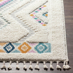 Livabliss Lofty-Shaggy Ivory Orange Blue Vintage Boho Plush Soft Pile Fringe Living Bedroom Rug 80 X 220 Cm Easy Care, Non Shedding - thumbnail 5
