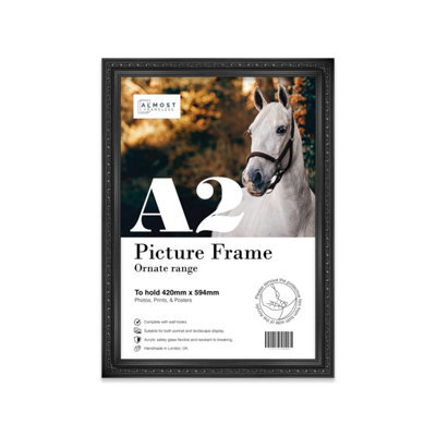 A2 Black Ornate Picture Frame (59.4 X 42Cm) Poster, Photo, Artwork, Gallery Wall Or Print - image 1