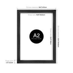 A2 Black Ornate Picture Frame (59.4 X 42Cm) Poster, Photo, Artwork, Gallery Wall Or Print - thumbnail 2